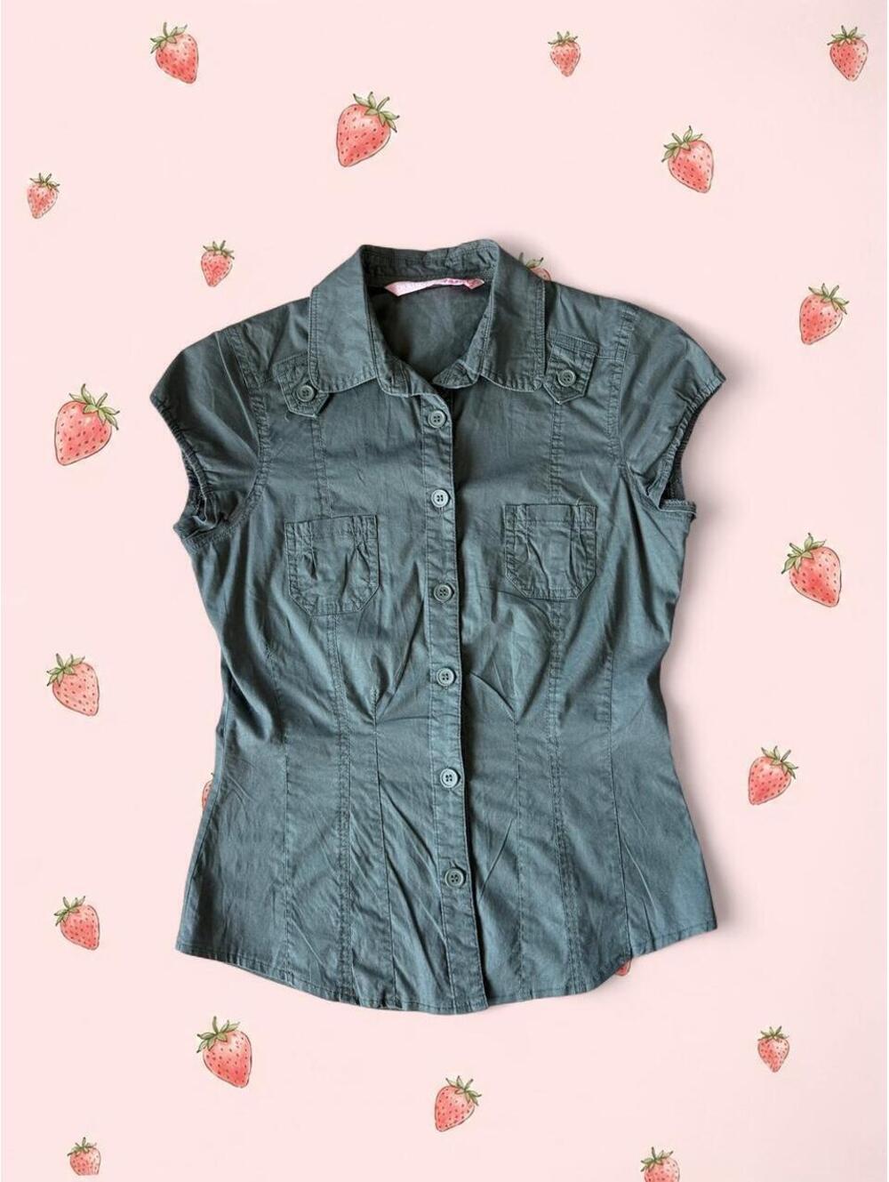 Digital Clothing kaki button up shirt